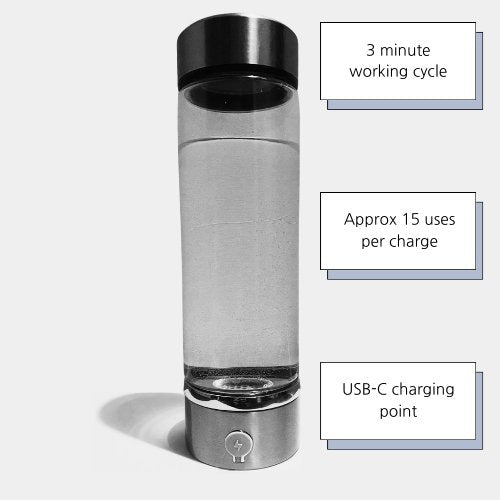 Hydrogen Glass Water Bottle 550 mL